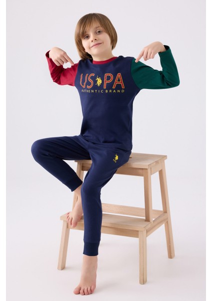 Us Polo Erkek Çocuk Uzun Kol Pijama Takım US1919 Lacivert