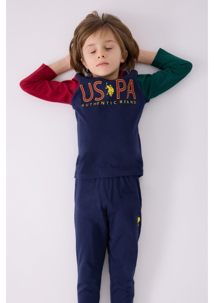 Us Polo Erkek Çocuk Uzun Kol Pijama Takım US1919 Lacivert modelleri