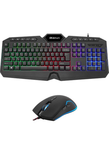 Quantum Gaming QG-Q6548QU Renkli Arkadan AYDINLATMALI+8000DPI Mouse