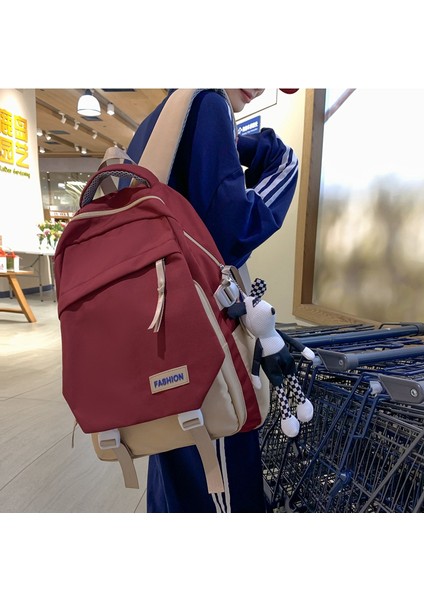 Yeni Moda Kolej Tarzı Sırt Çantası Orta Okul ve Lise Okul Çantaları Kore Tarzı Rahat Sırt Çantası Büyük Kapasiteli Çift Sırt (Yurt Dışından)