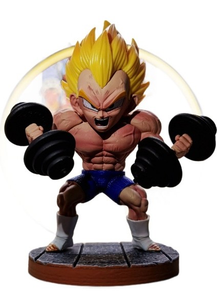 Dragon Ball Fitness Vegeta Heykeli El Yapımı Ofis Figürü (Yurt Dışından)