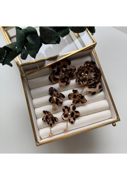 Boncuklu Leopar Küpe
