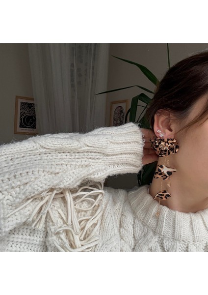 Boncuklu Leopar Küpe fiyatları