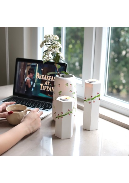 Minik Kirazlı Seramik Vazo modelleri