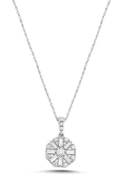 0,50 Karat Baget Pırlanta Kolye