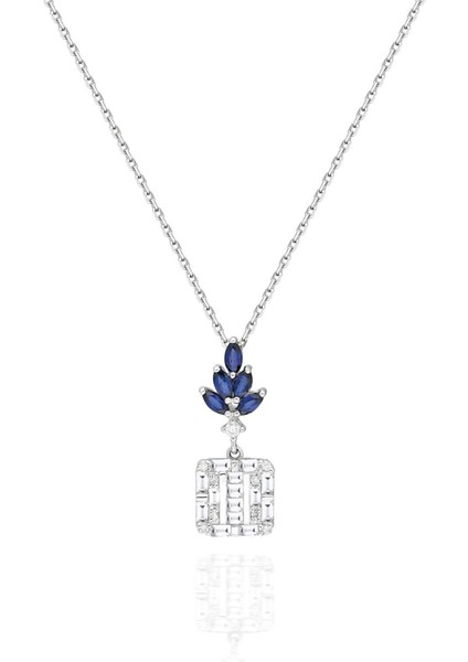 0,77 Karat Safir Pırlanta Kolye