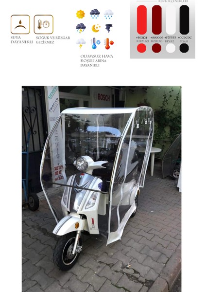 Yuki Marka Çift Kişilik 3 Tekerli Motor Brandası - Beyaz fırsatları