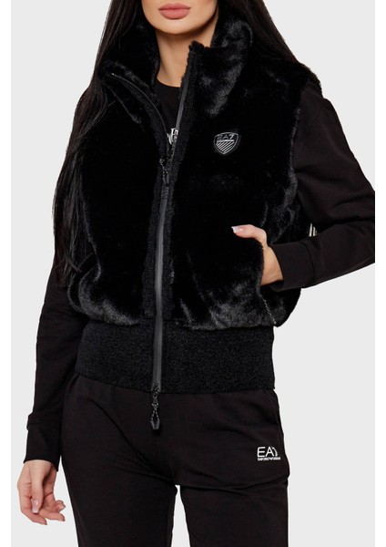 Regular Fit Dik Yaka Yumuşak Tüylü Yelek Bayan Yelek 6DTQ03 TN2ZZ 1200