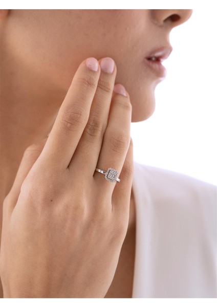 0,19 Karat Baget Pırlanta Yüzük