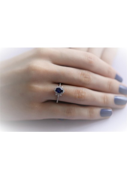 1,24 Karat Safir Pırlanta Yüzük modelleri