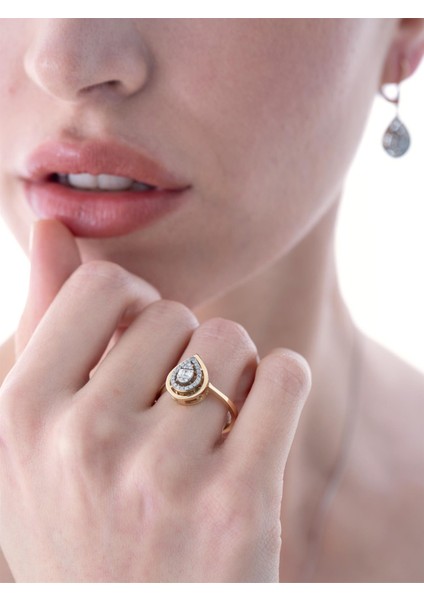 0,16 Karat Damla Pırlanta Yüzük modelleri