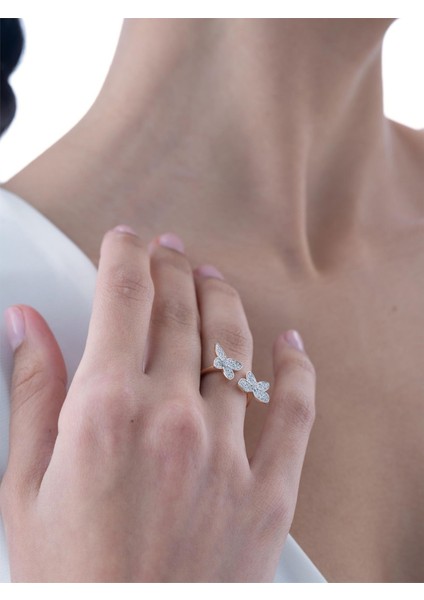 0,42 Karat Kelebek Pırlanta Yüzük modelleri