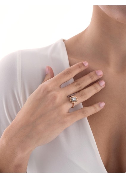 0,25 Karat Zincirli Baget Pırlanta Yüzük modelleri