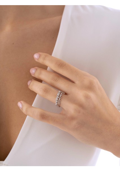 0,18 Karat Halka Zincir Pırlanta Yüzük