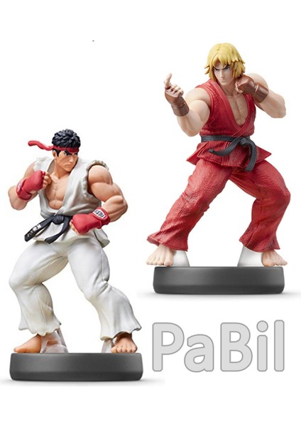 Street Fighter Aksiyon Figür Oyuncak Hediyelik 9 cm - 2 Li Set - Ryu ve Ken