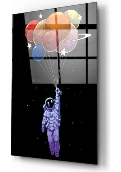 Teknoo- Balon Gezegenler Cam Tablo