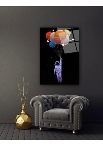 Teknoo- Balon Gezegenler Cam Tablo