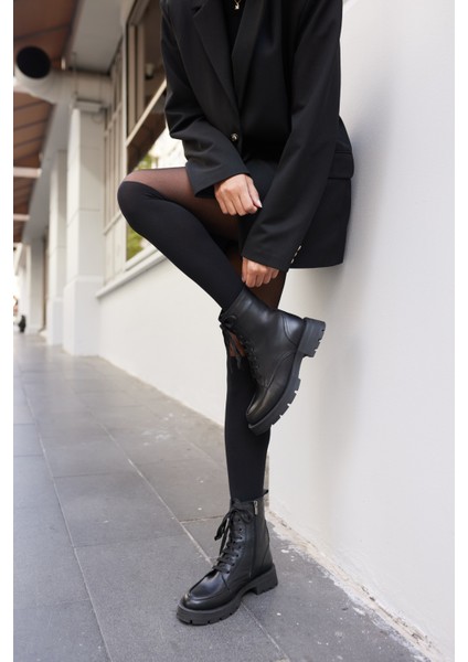 SİENA KADİN SİYAH GERCEK DERİ BAGCIKLI BOT fiyatları