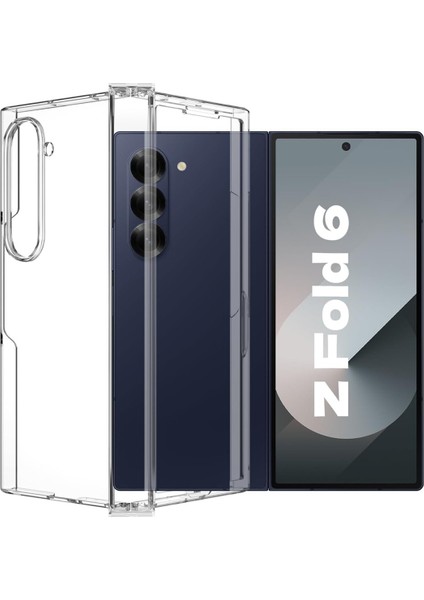 Samsung Galaxy Z Fold 6 Kılıf Pc Sert Şeffaf Kapak - Şeffaf 13