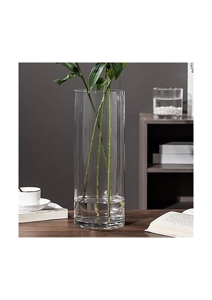 Denizli El Imalatı Silindir Cam Vazo 15 CM En x 40 cm Boy