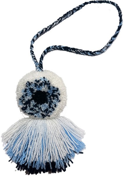 Ponilu Beyaz Nazar Anahtarlık ve Çanta Süsü