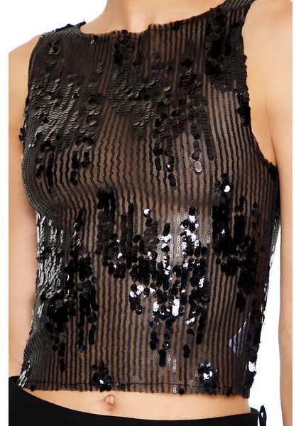 F21 Pul Payetli Bluz