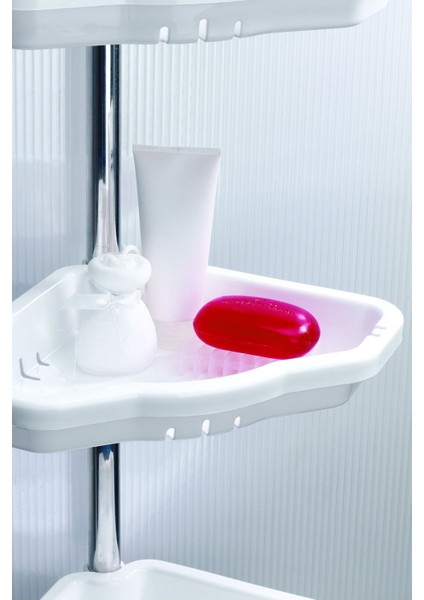 Banyo Köşe Rafı, Paslanmaz Aluminyum, Beyaz, Dayanıklı ve Şık Tasarım indirimleri