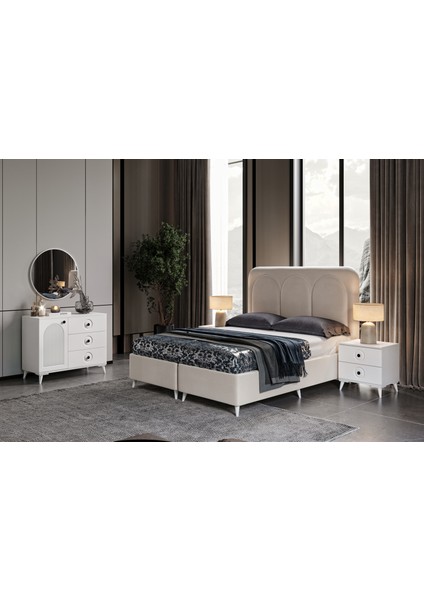 Ücretsiz Montaj - %100 MDF Oslo 6 Kapaklı Gardırop Beyaz Yatak Odası Takımı fiyatları