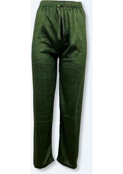 Yumuşak Dokulu Cepsiz Rahat Kadife Pijama Altı