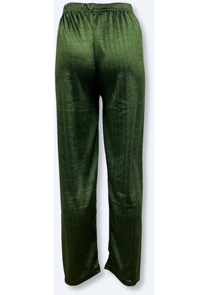 Yumuşak Dokulu Cepsiz Rahat Kadife Pijama Altı
