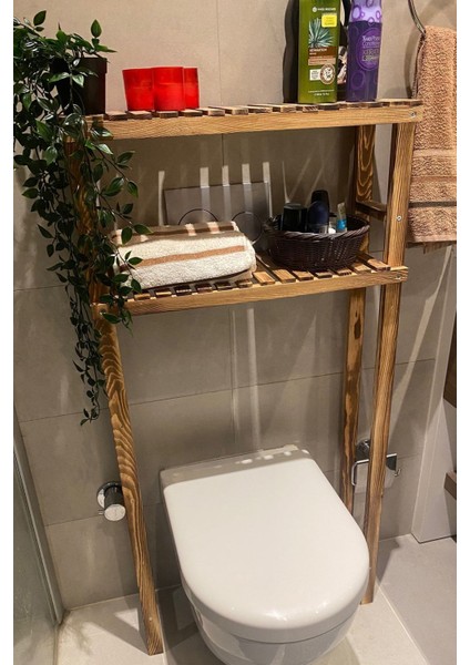 Masif Ahşap Banyo Rafı 120x68, Düzenleyici, Kahverengi, TR Menşei, Mobilya