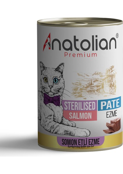 Adult Sterilised Salmon Pate Kısır Kedi Ezme Kedi Konservesi 400 gr x 6 Adet