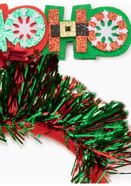 Yılbaşı Temalı Aplikeli Sim Detaylı Hohoho Yazılı Karışık Renk Yılbaşı Taç modelleri