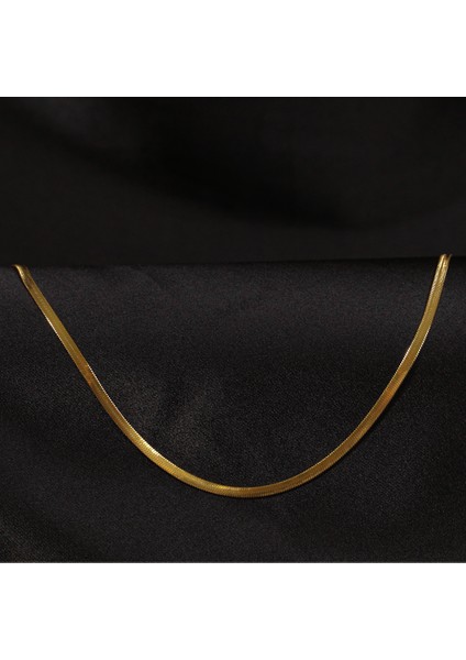 Çelik Erkek Kolye, Gold Renk, Italyan Dizayn Zincir No:2