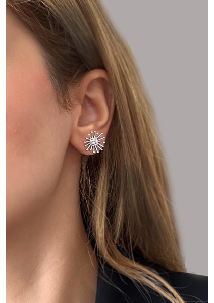 Gümüş Kaplama Minimalist Flower Çivi Küpe fiyatları