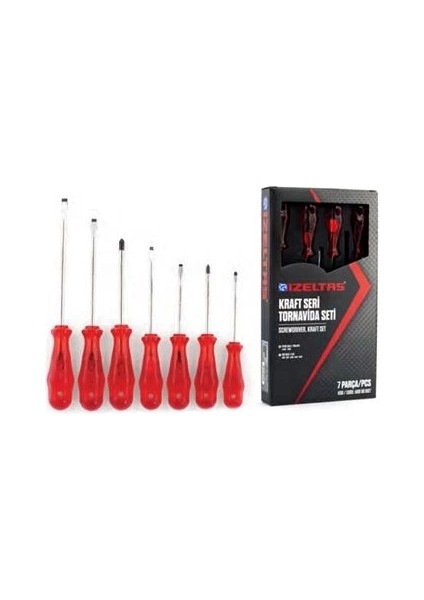Izeltaş 4100008107 Kraft Tornavida Seti 7 Parça