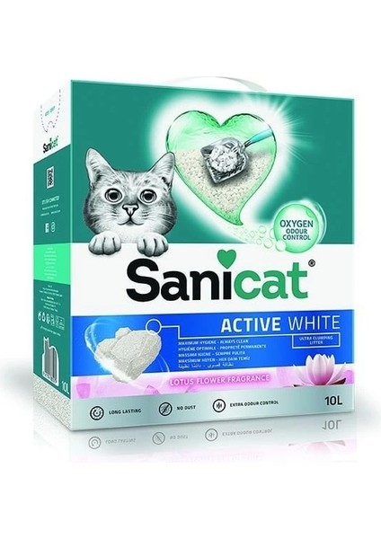 Active White Lotus Çiçeği Kokulu Doğal Kedi Kumu 10 Lt