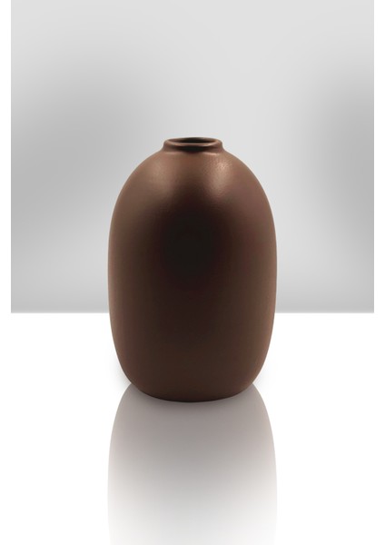 Seramik Vazo - Mid Top Dekorasyon - 17 cm x 12 cm - Kahverengi