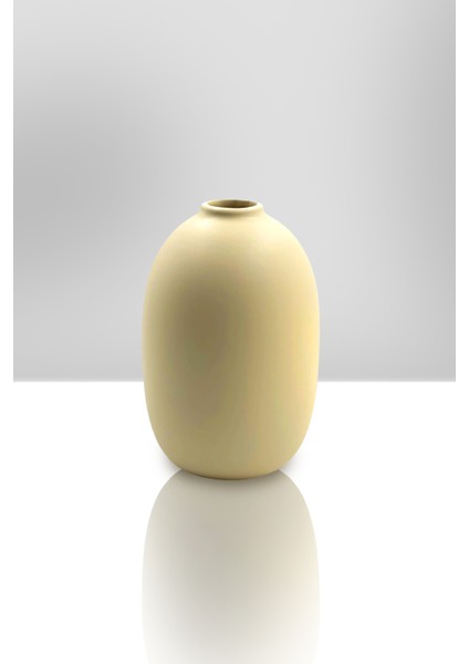 Seramik Vazo - Mid Top Dekorasyon - 17 cm x 12 cm - Bej fiyatları