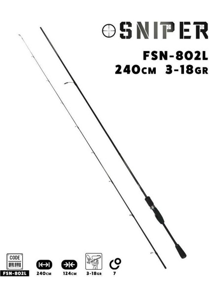 Sniper 240CM 3-18GR Shimano Fx C3000 8 Örgü Spin Olta Seti