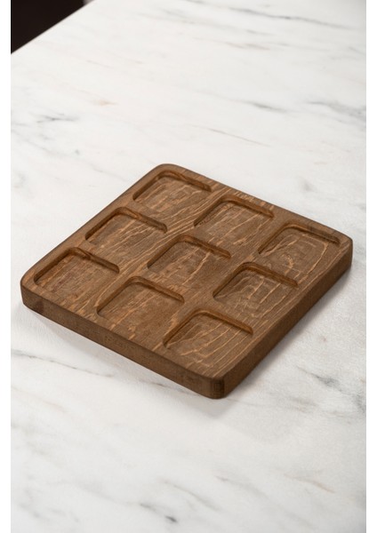 9 Bölmeli Ahşap Baharatlık Standı