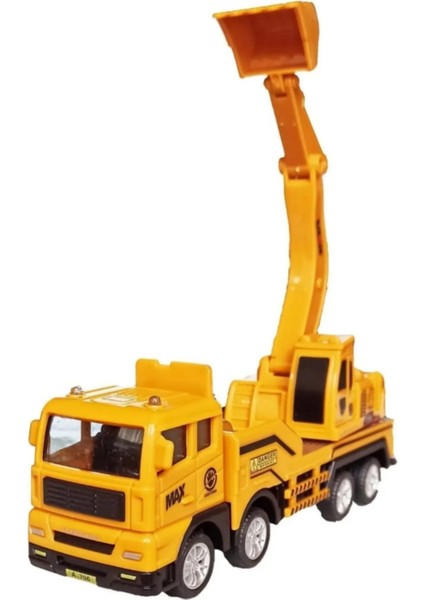Berattoys 2'li Iş Makinaları 17 cm Oyuncak Kamyon Iş Araçları Ekskavatör Taşıyıcı Tır