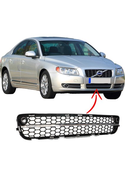 Volvo S80 Ön Tampon Alt Izgara Panjur Park Sensörlü Kromlu 2007-