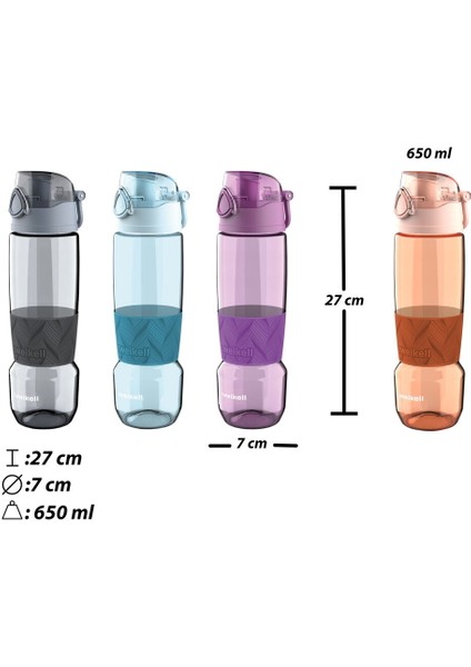 Rosso Switch Military Green Bpa Içermez 650 ml Tritan Kırılmaz Suluk - Su Matarası - Yedek Kapak Hediyeli
