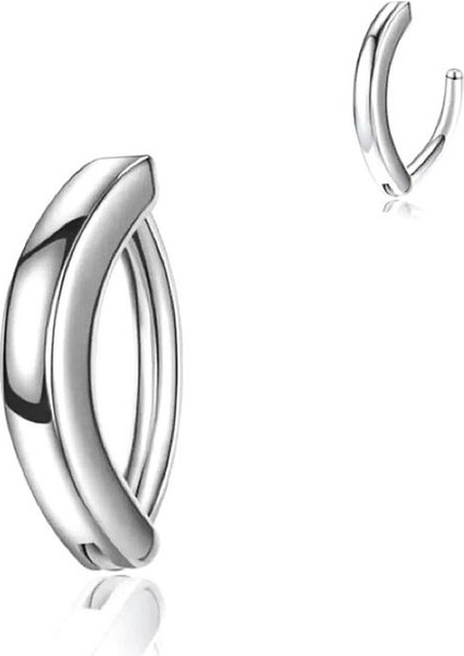 316 L Çelik Düz Yarım Halka Göbek Piecing Silver Renk