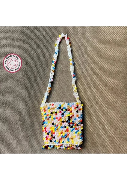El Yapımı Renkli Boncuk Anahtarlık - 4 x 5 cm