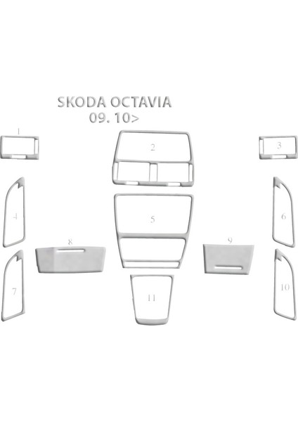 Skoda Octavia Piano Black Kaplama 2009 11 Parça
