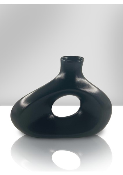 Aura Seramik Vazo - Dekoratif Ev Aksesuarı - Siyah - 23 cm * 31 cm modelleri