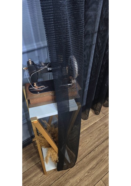 Siyah Renk Fileli Tül Perde 1/2pileli Mutfak Ofis Büro Tül Perde fiyatları