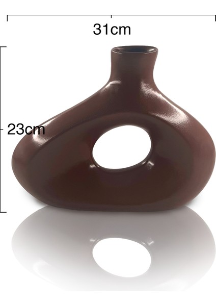 Aura Seramik Vazo - Dekoratif Ev Aksesuarı - Kahve - 23 cm * 31 cm fiyatları